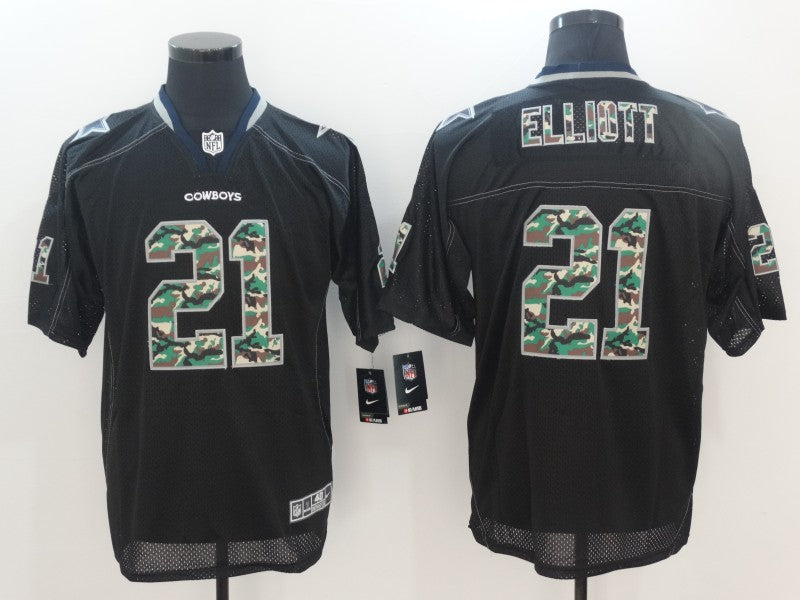 Men's Dallas Cowboys Ezekiel Elliott #21 Black Alternate Player Jerseys