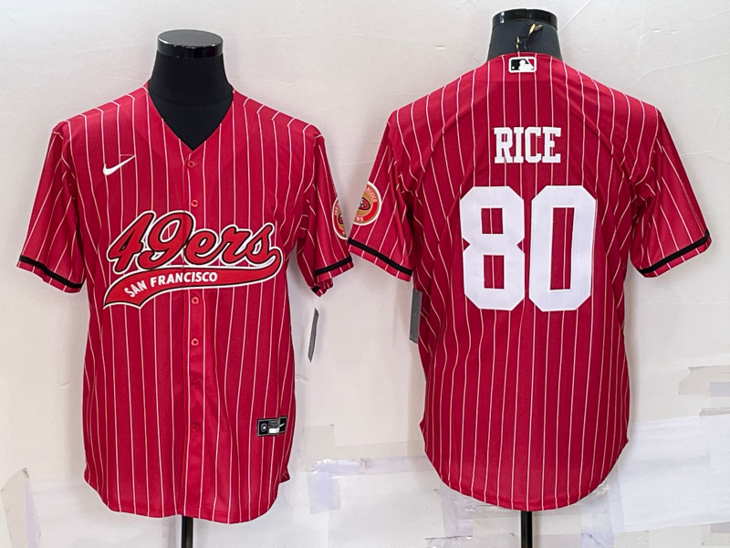 Men's San Francisco 49ers Jerry Rice #80 Red Player Jerseys Joint Edition