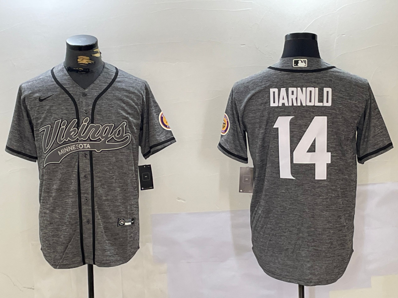 Men's Minnesota Vikings Sam Darnold #14 Gray Team Game Jerseys