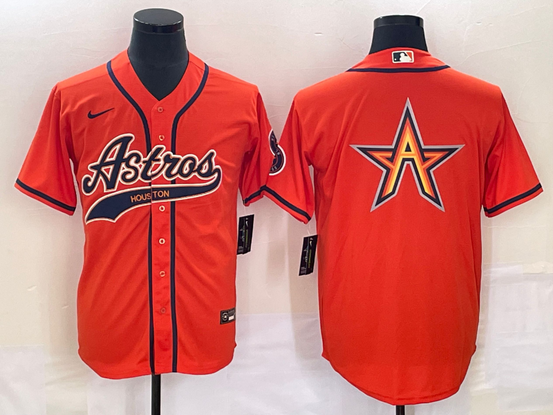Men's Houston Astros Orange Alternate Replica Jerseys Joint Edition