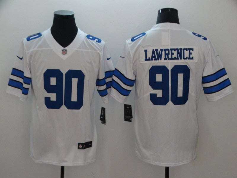 Men's Dallas Cowboys DeMarcus Lawrence #90 White Fashion Game Jerseys