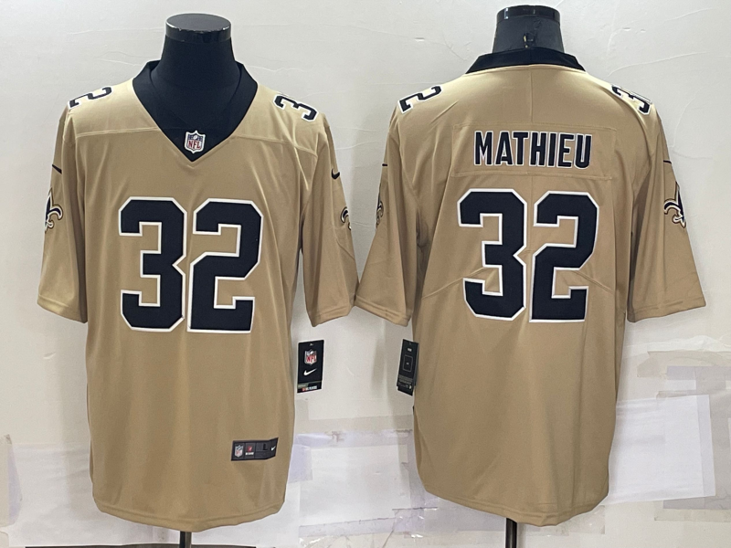 Men's New Orleans Saints Tyrann Mathieu #32 Gold Inverted Game Jerseys