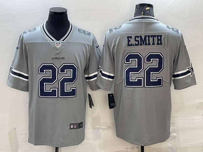 Men's Dallas Cowboys Emmitt Smith #22 Gray Inverted Legend Player Jerseys