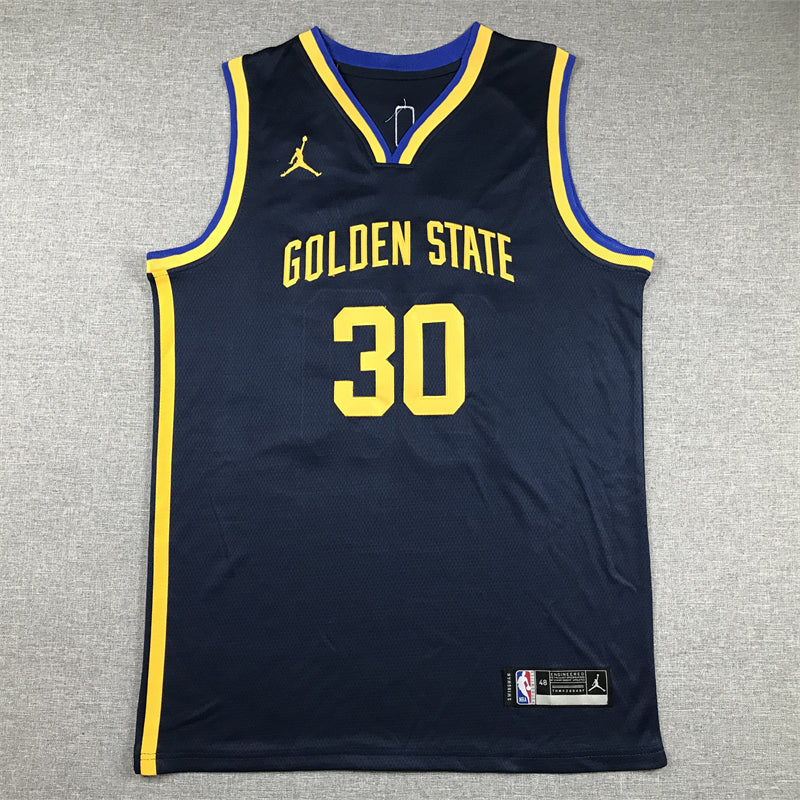 Men's Golden State Warriors Stephen Curry #30 Navy Swingman Jerseys - Statement Edition