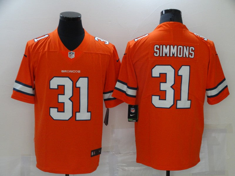 Men's Denver Broncos Justin Simmons #31 Orange Game Player Jerseys