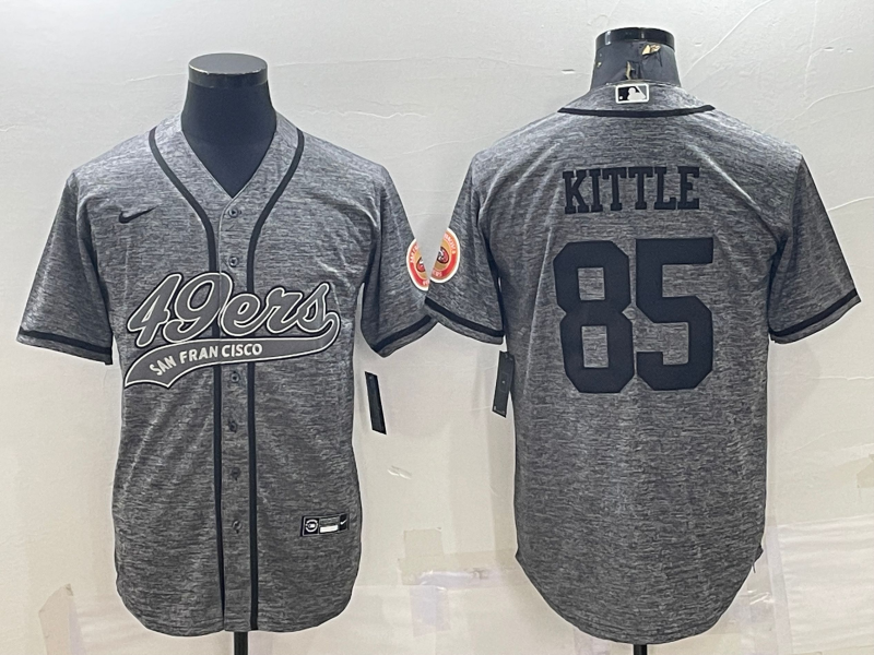 Men's San Francisco 49ers George Kittle #85 Grey Game Jerseys Joint Edition