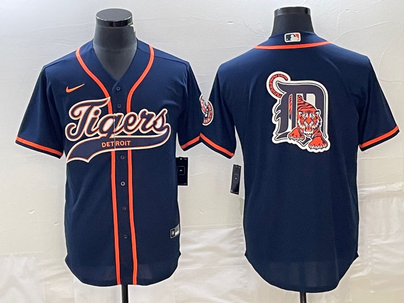 Men's Detroit Tigers Navy Replica Jerseys Joint Edition