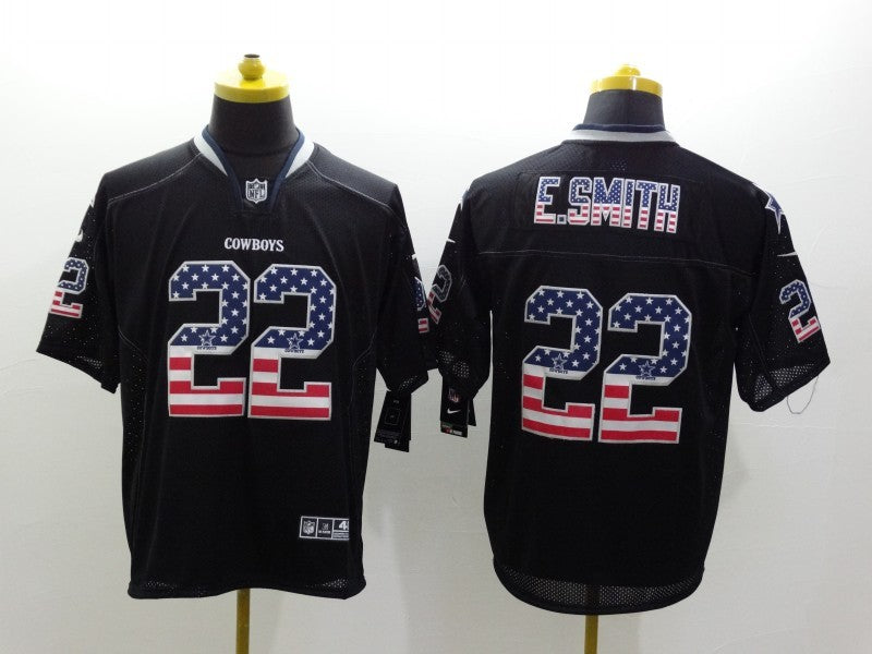 Men's Dallas Cowboys Emmitt Smith #22 Black Game Jerseys