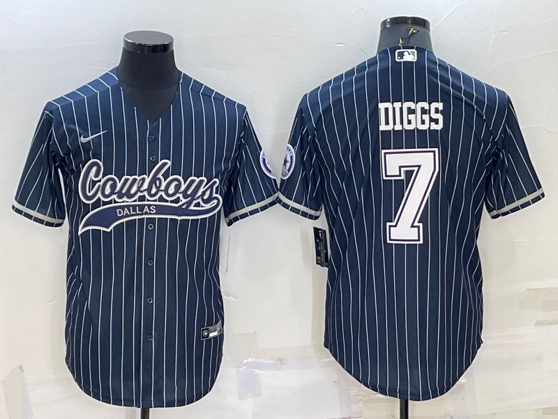 Men's Dallas Cowboys Trevon Diggs #7 Navy Player Jerseys Joint Edition