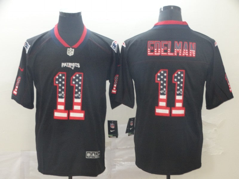 Men's New England Patriots #11 Julian Edelman Black Alternate Game Jerseys