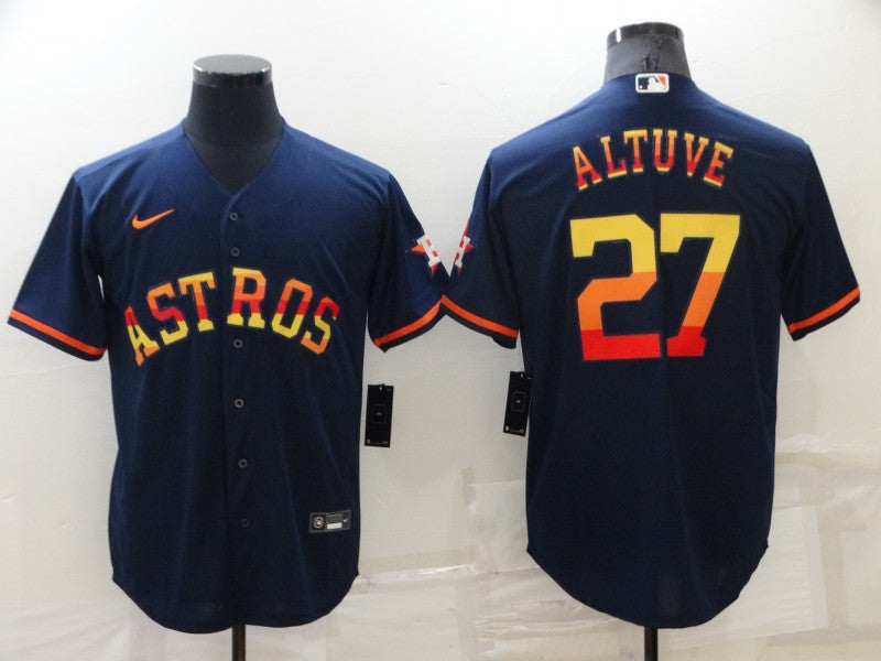 Men's Houston Astros Jose Altuve #27 Navy Replica Player Jerseys