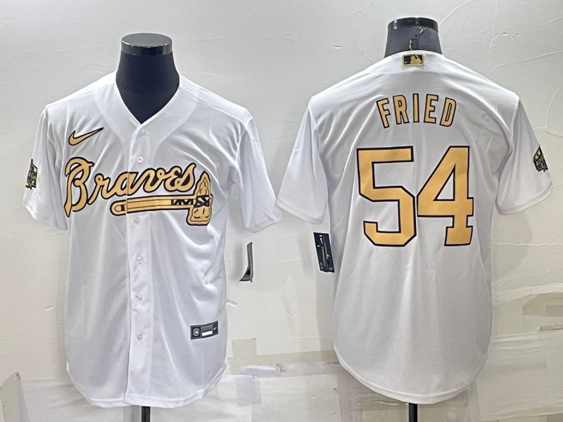 Men's Atlanta Braves Max Fried #54 White Stitched Jerseys