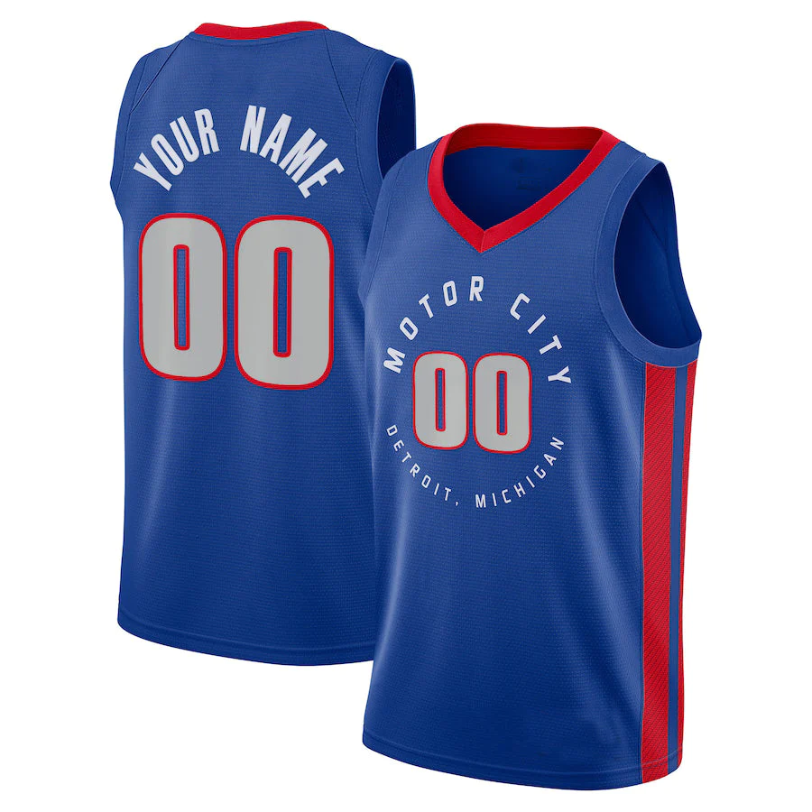 Men's Detroit Pistons Blue 2020/21 Swingman Custom Jerseys - City Edition