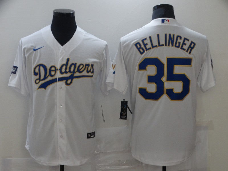 Men's Los Angeles Dodgers Cody Bellinger #35 White Stitched Jerseys
