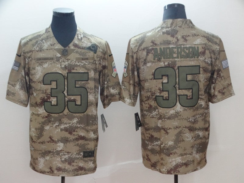 Men's Los Angeles Rams C.J. Anderson #35 Camouflage Game Jerseys