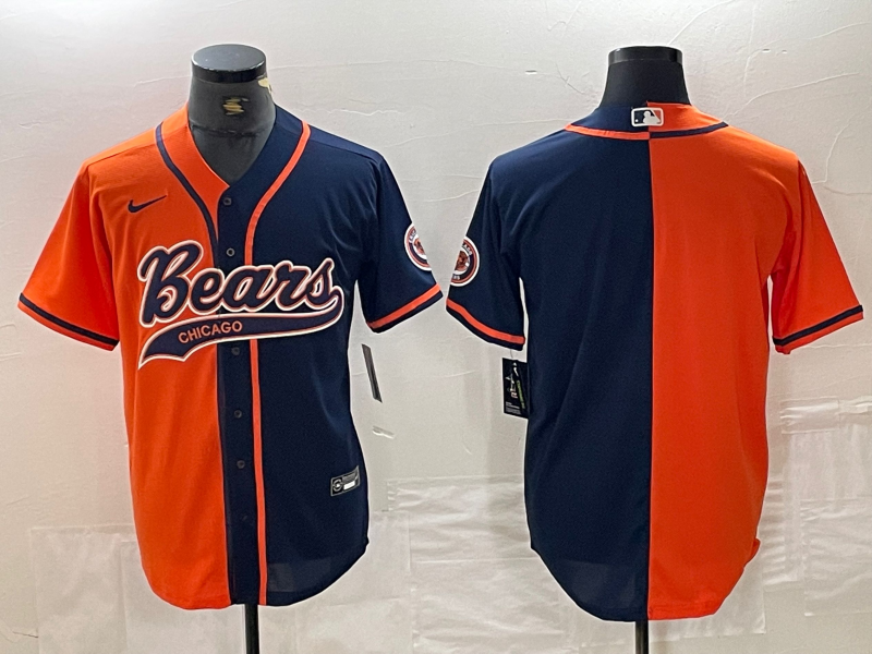 Men's Chicago Bears Orange/Navy Blank Jerseys Joint Edition