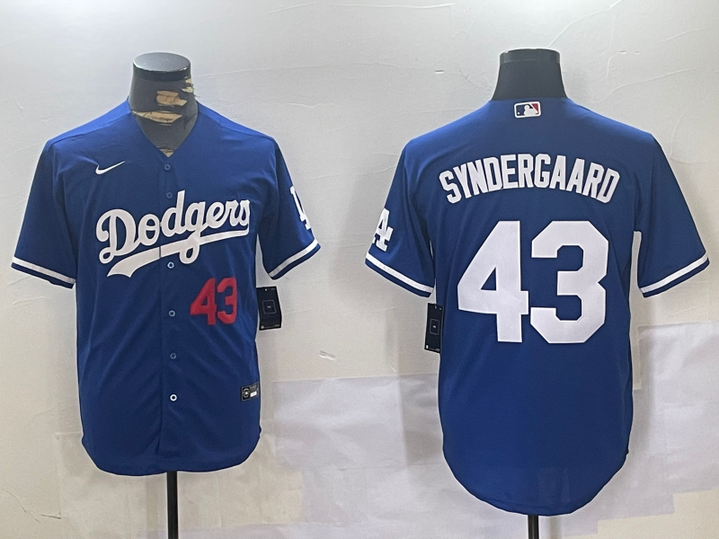 Men's Los Angeles Dodgers Noah Syndergaard #43 Blue Replica Player Jerseys