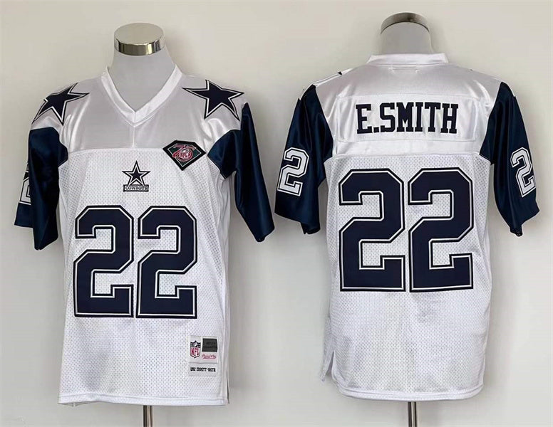 Men's Dallas Cowboys Emmitt Smith Mitchell & Ness White Legacy Replica Jerseys