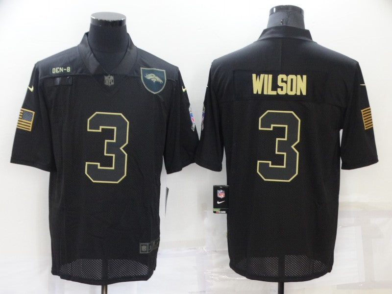 Men's Denver Broncos Russell Wilson #3 Black Game Jerseys
