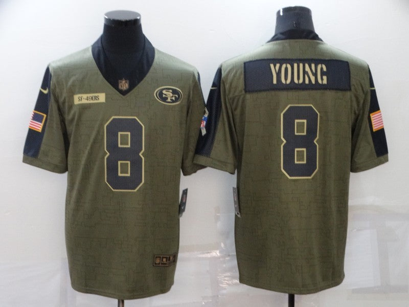 Men's San Francisco 49ers Steve Young #8 Brown Game Jerseys