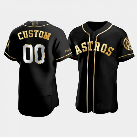 Men's Houston Astros Black Replica Player Custom Jerseys