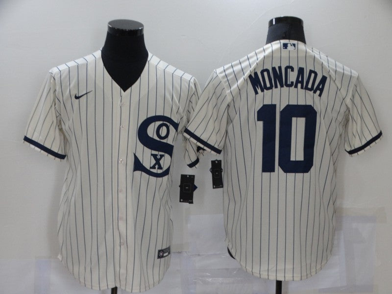 Men's Chicago White Sox Yoan Moncada #10 Beige Replica Baseball Jerseys