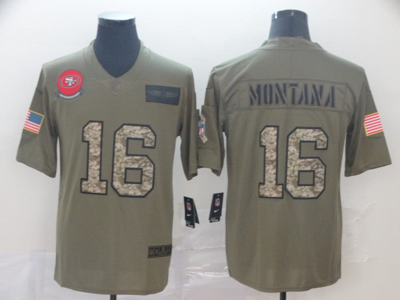 Men's San Francisco 49ers Joe Montana #16 Brown Game Player Jerseys