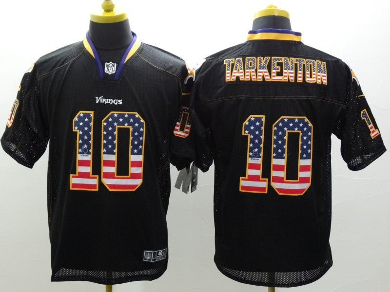 Men's Minnesota Vikings Fran Tarkenton #10 Black Game Jerseys
