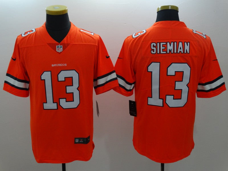 Men's Denver Broncos Trevor Siemian #13 Orange Game Player Jerseys