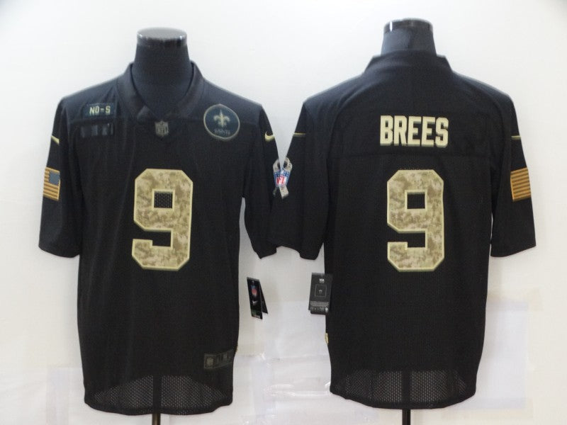 Men's New Orleans Saints #9 Drew Brees Black Game Player Jerseys