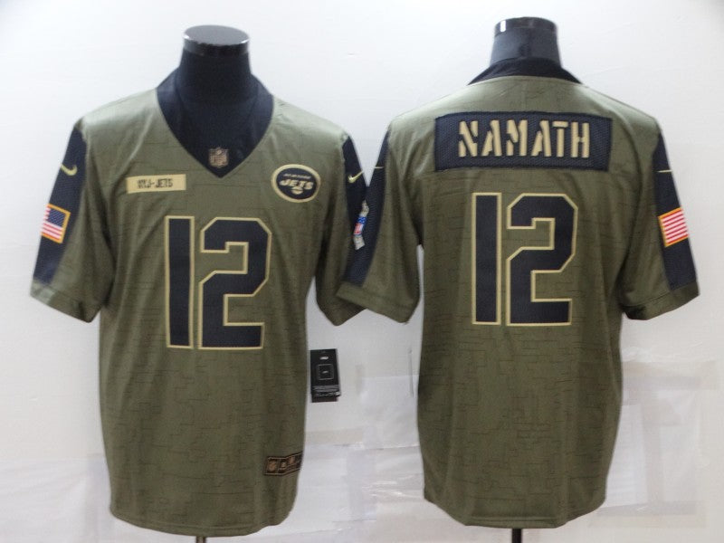 Men's New York Jets Joe Namath #12 Brown Game Jerseys