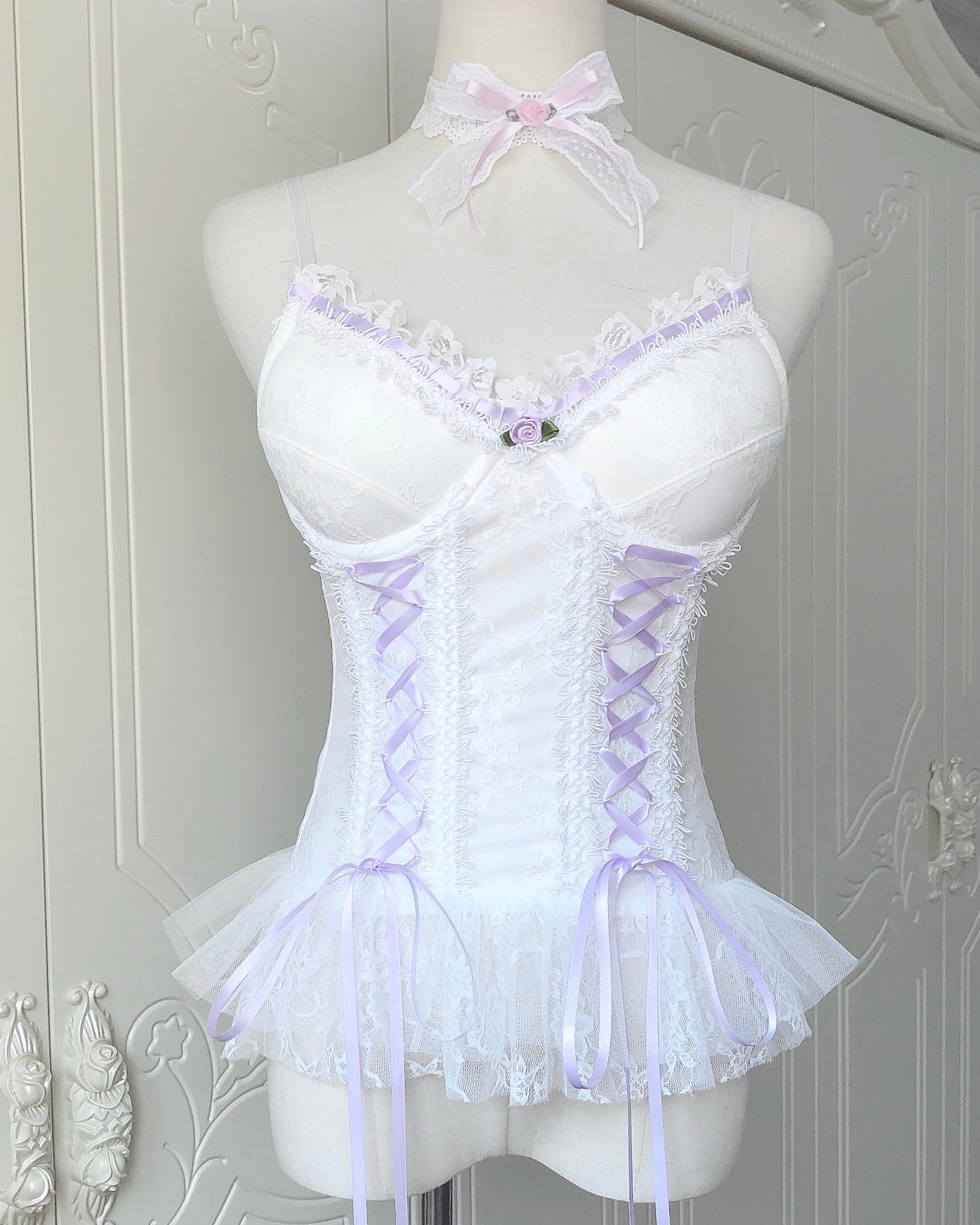 Comfortable Lace Top French Retro Lace Corset Sling Top Women