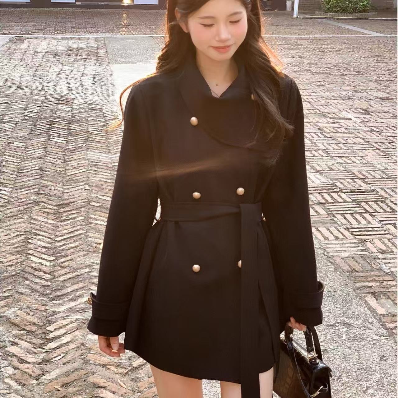 Warm Coat British Style Elegant Trench Coat Coat F