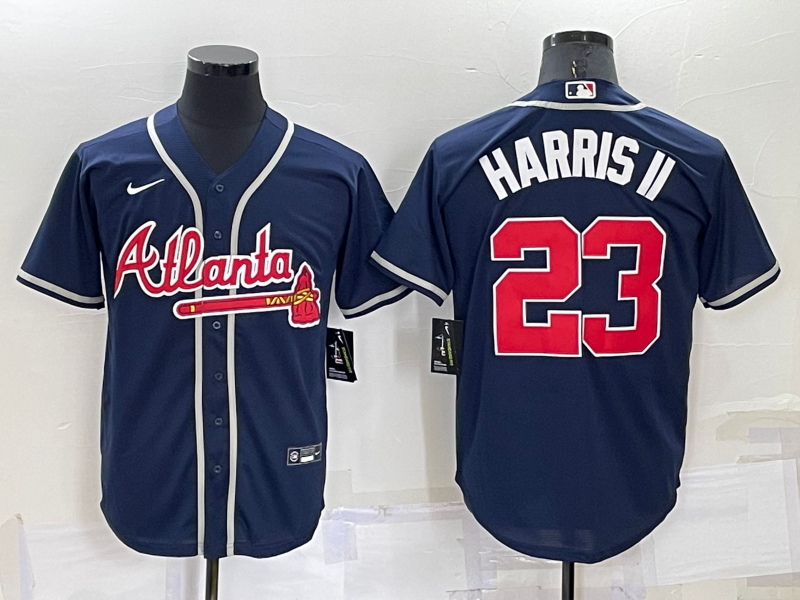 Men's Atlanta Braves Michael Harris II #23 Navy Replica Baseball Jerseys
