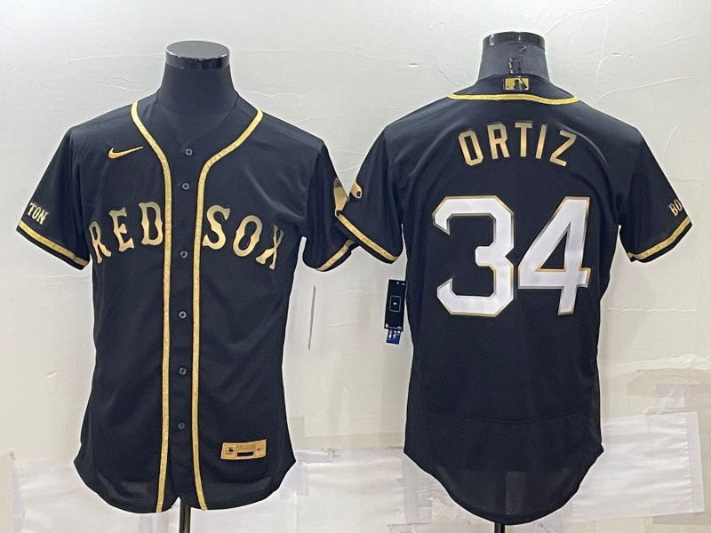 Men's Boston Red Sox David Ortiz #34 Black Stitched Jerseys