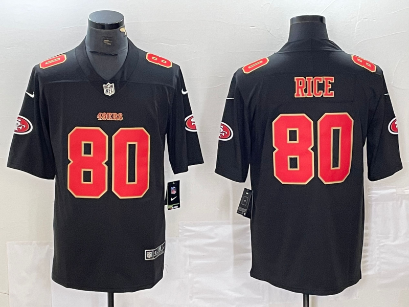 Men's San Francisco 49ers Jerry Rice #80 Black Fashion Game Jerseys