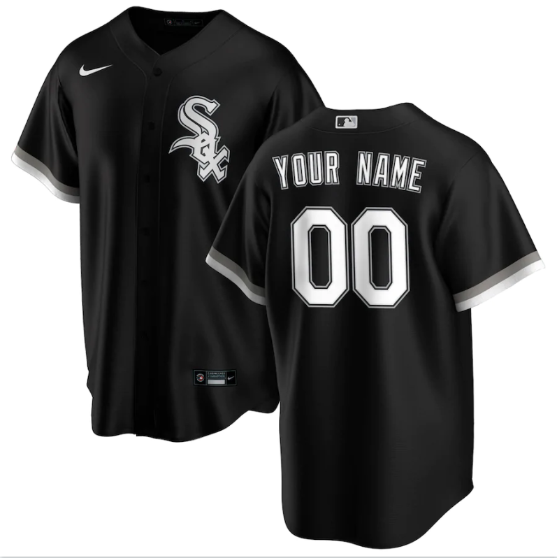 Men's Chicago White Sox Black Replica Custom Jerseys