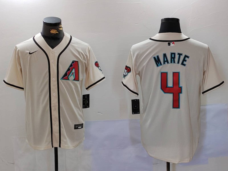Men's Arizona Diamondbacks Ketel Marte #4 White Home Limited Player Jerseys