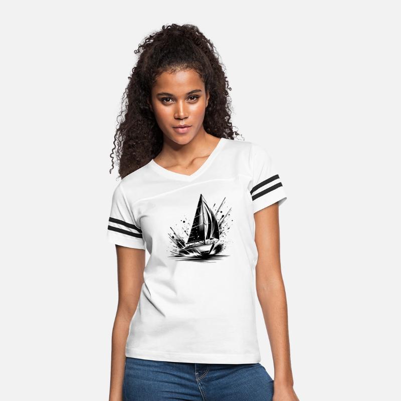 Fast Sailing Boat With Splash Waves