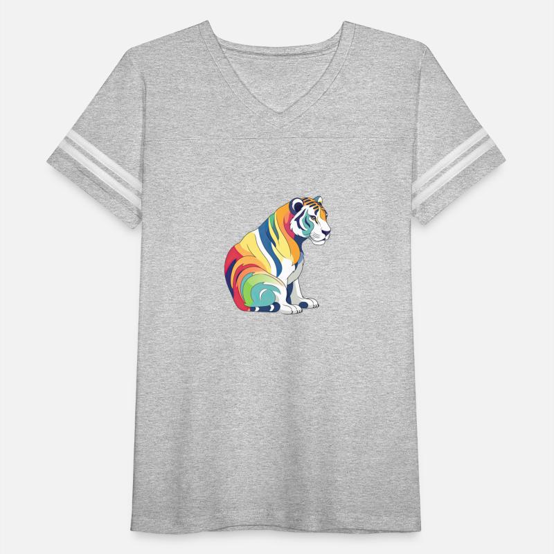 Fauvist Rainbow Tiger Vector Art