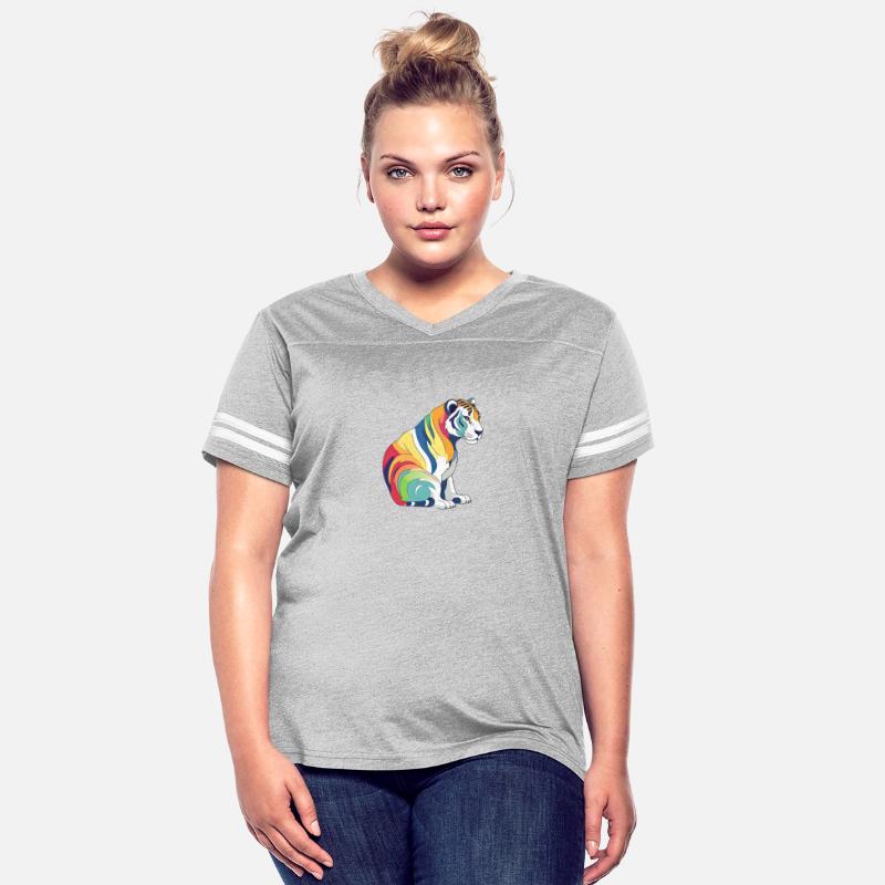 Fauvist Rainbow Tiger Vector Art