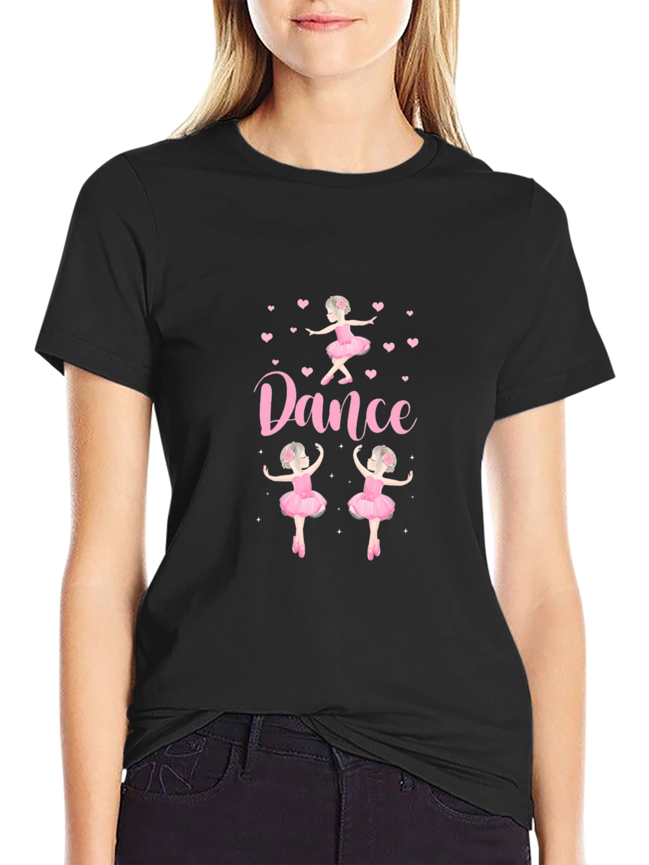 Dance Ballerina Graphic T-Shirt - Black