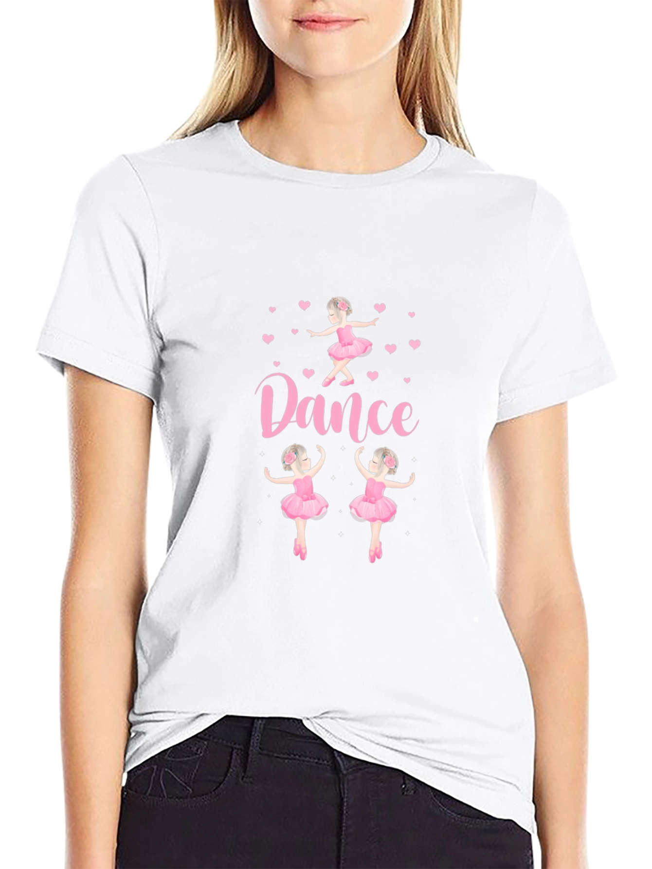 Dance Ballerina Graphic T-Shirt - Black