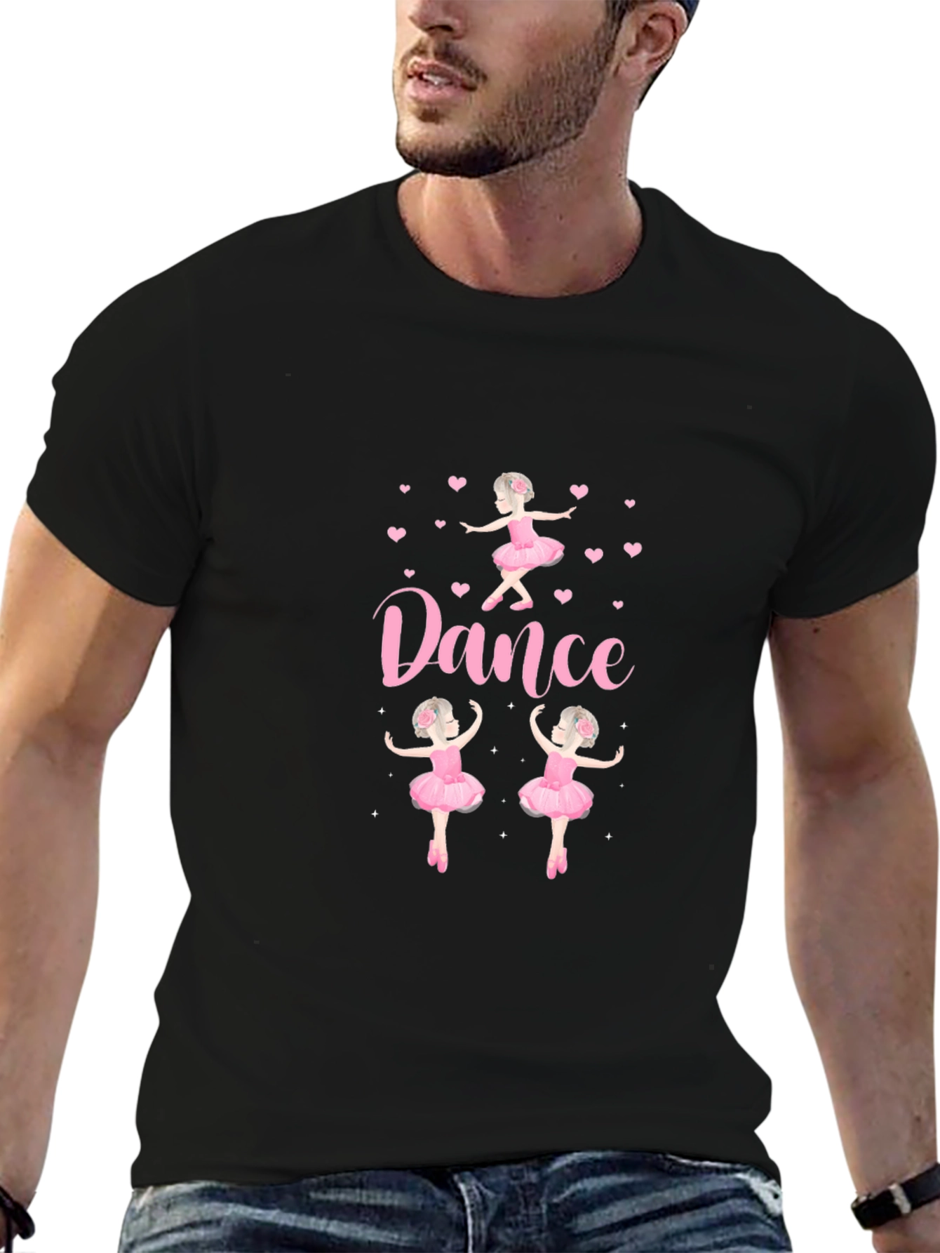 Dance Ballerina Graphic T-Shirt - Black