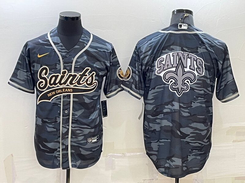 Men's New Orleans Saints Grey Camouflage Game Jerseys