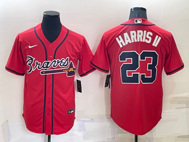 Men's Atlanta Braves Michael Harris II #23 Red Replica Baseball Jerseys