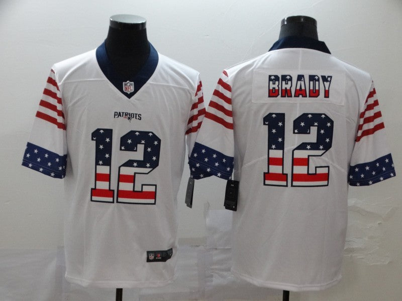 Men's New England Patriots Tom Brady #12 White Player Game Jerseys