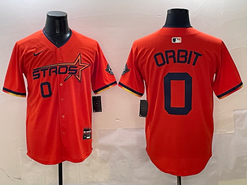 Men's Houston Astros Orbit #0 Orange 2025 City Connect Limited Player Jerseys