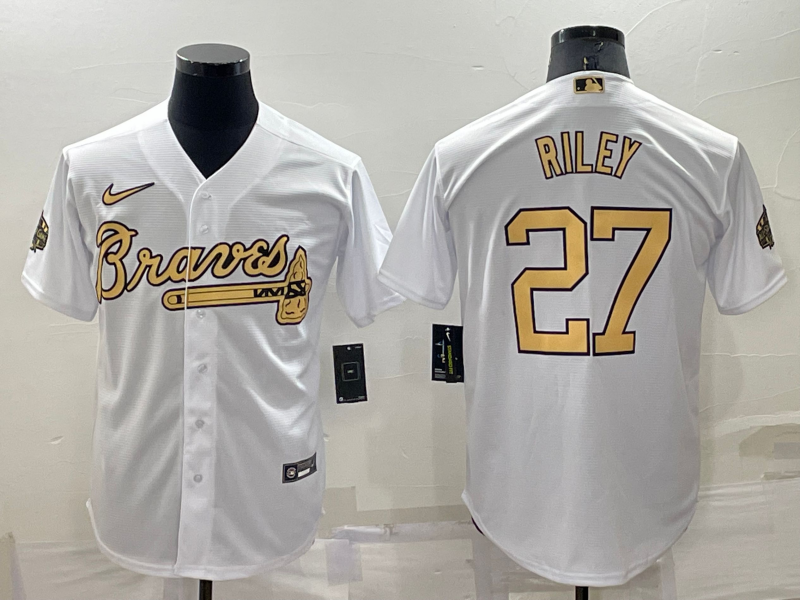 Men's Atlanta Braves Austin Riley #27 White Stitched Jerseys