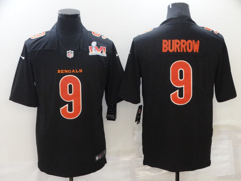 Men's Cincinnati Bengals Joe Burrow #9 Authentic Player Jerseys